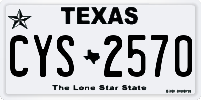 TX license plate CYS2570