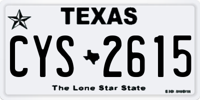 TX license plate CYS2615