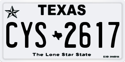 TX license plate CYS2617