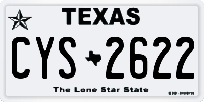 TX license plate CYS2622