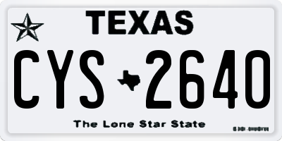TX license plate CYS2640