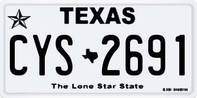 TX license plate CYS2691