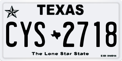 TX license plate CYS2718