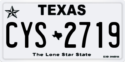 TX license plate CYS2719