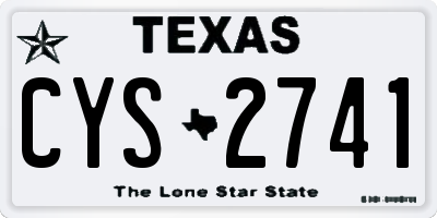 TX license plate CYS2741