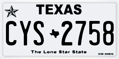 TX license plate CYS2758
