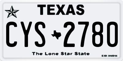 TX license plate CYS2780