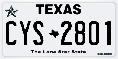 TX license plate CYS2801