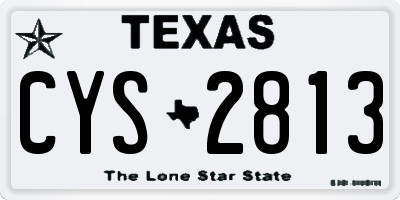 TX license plate CYS2813