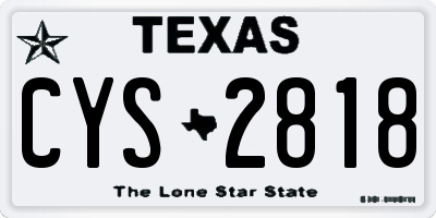 TX license plate CYS2818
