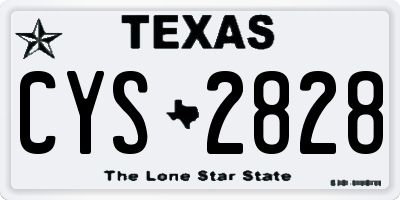 TX license plate CYS2828