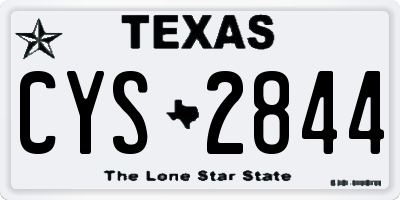 TX license plate CYS2844
