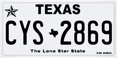 TX license plate CYS2869