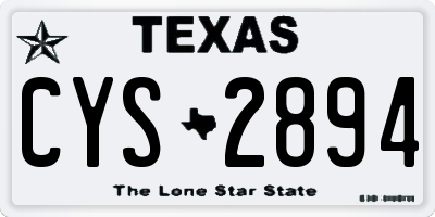 TX license plate CYS2894