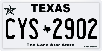 TX license plate CYS2902