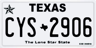 TX license plate CYS2906