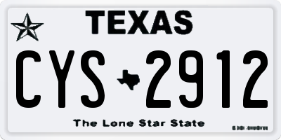 TX license plate CYS2912