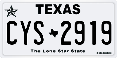 TX license plate CYS2919