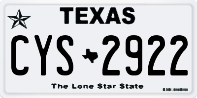 TX license plate CYS2922