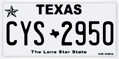TX license plate CYS2950