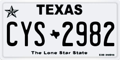 TX license plate CYS2982