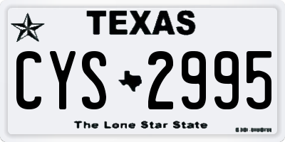TX license plate CYS2995