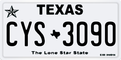TX license plate CYS3090