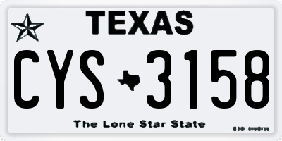 TX license plate CYS3158