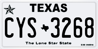 TX license plate CYS3268