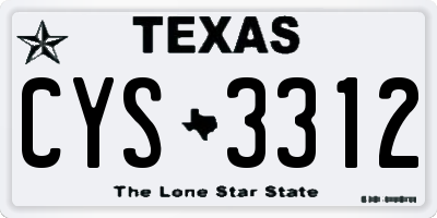 TX license plate CYS3312