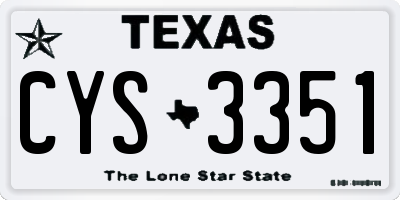 TX license plate CYS3351