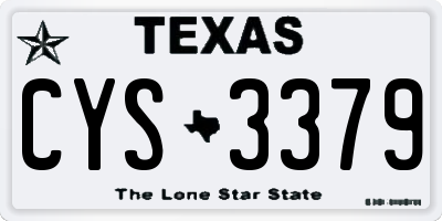 TX license plate CYS3379