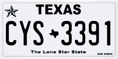 TX license plate CYS3391