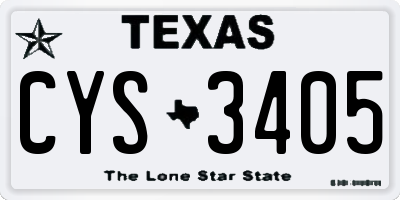 TX license plate CYS3405