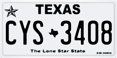 TX license plate CYS3408