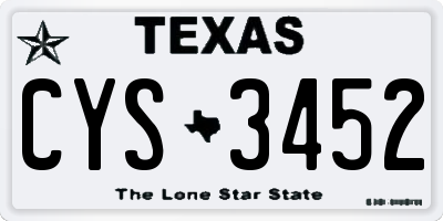 TX license plate CYS3452