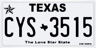 TX license plate CYS3515