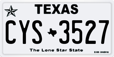 TX license plate CYS3527