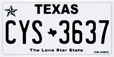 TX license plate CYS3637