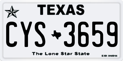 TX license plate CYS3659