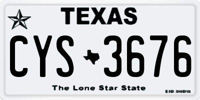 TX license plate CYS3676