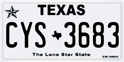 TX license plate CYS3683