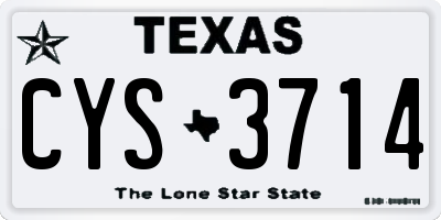 TX license plate CYS3714