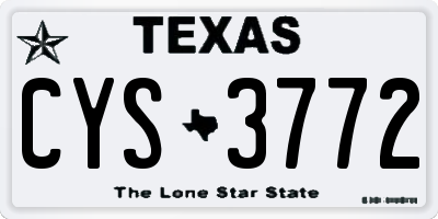 TX license plate CYS3772