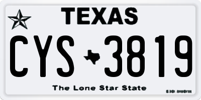 TX license plate CYS3819