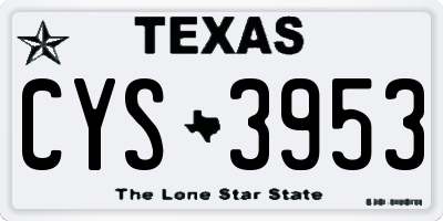 TX license plate CYS3953