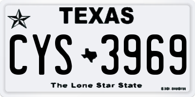 TX license plate CYS3969