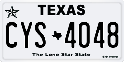 TX license plate CYS4048
