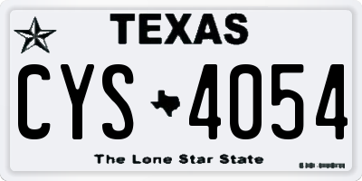 TX license plate CYS4054