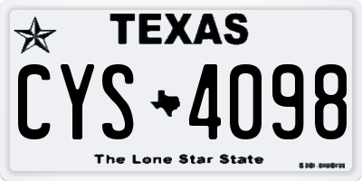 TX license plate CYS4098